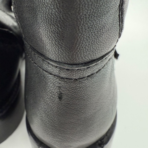 Michael Kors Black Leather Moto Boots Women’s 11 / 41 Buckle Strap Mid-Calf - Picture 13 of 15